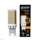 лампа светодиодная gauss g9 5,5w 3000к прозрачная 107009106