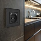 розетка arte milano set16-1-47-1 black