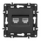розетка rj45 arte milano 217.45-2.black