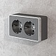 розетка двойная с заземлением werkel gallant графит рифленый w5072104 4690389164675