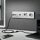 накладка для розетки usb werkel cеребряный рифленый w1179509 4690389159848