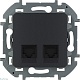 розетка компьютерная двойная rj45 legrand inspiria 673843