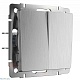 выключатель двухклавишный проходной werkel (cеребряный рифленый) w1122009 4690389159626