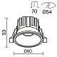 встраиваемый светильник maytoni round dl058-7w2.7k-b